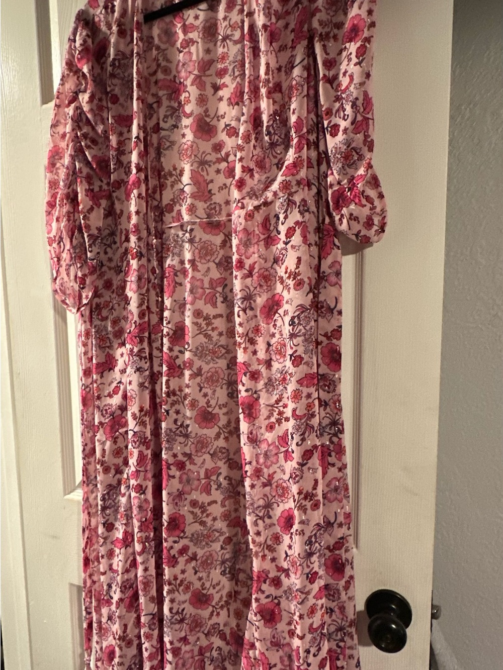 torrid EUC Pink Floral Chiffon Open Kimono - Picture 2 of 16